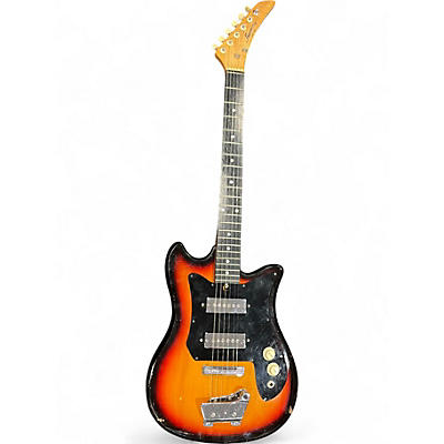 Used 1970s Harmony H802 3 Color Sunburst Solid Body Electric Guitar