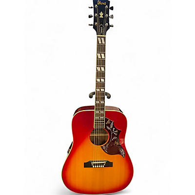 Used 1970s Ibanez E684 3 Color Sunburst Acoustic Guitar