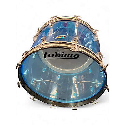 Used 1970s Ludwig 22x14 vistalite kick Blue Drum