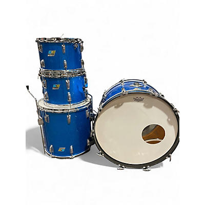Used 1970s Ludwig 4 Piece Big Beat Blue Sparkle Drum Kit