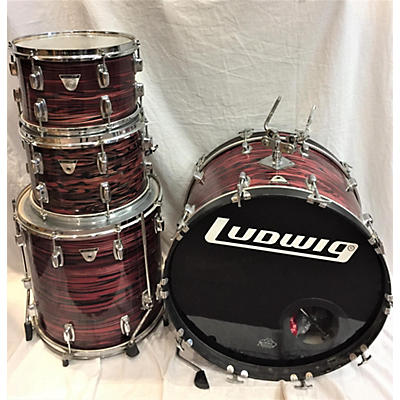 Used 1970s Ludwig 4 piece Standard Red Strata Drum Kit