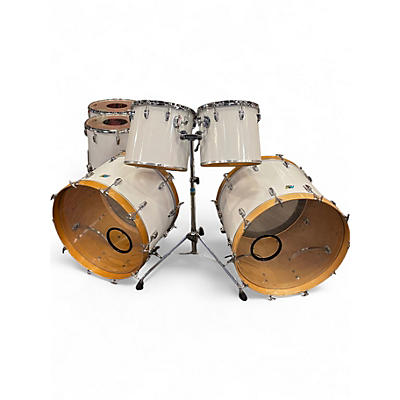 Used 1970s Ludwig 6 Piece 6pc Concert Toms Pearl White Drum Kit