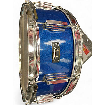 Used 1970s Pearl 5.5X14 Snare Blue Sparkle Drum