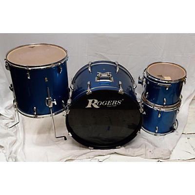 Rogers Used 1970s Rogers 4 piece 4pc Kit Pacific Blue Drum Kit