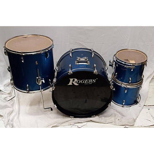 Rogers Used 1970s Rogers 4 piece 4pc Kit Pacific Blue Drum Kit Pacific Blue