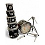 Used 1970s Rogers 6 Piece 1970S BIG R Black Drum Kit Black