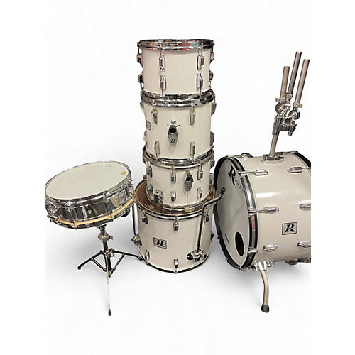 Used 1970s Rogers 6 Piece Drum Kit White Drum Kit White