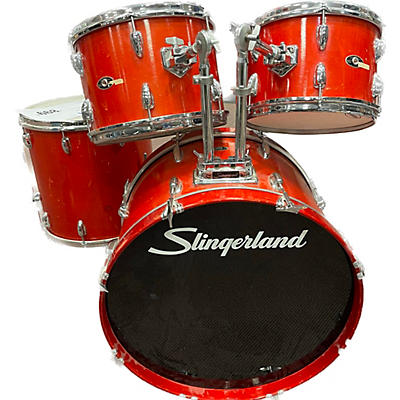 Used 1970s Slingerland 4 piece New Rock Outfit Violin Red Drum Kit