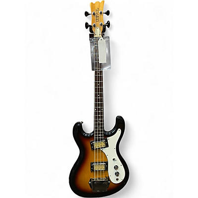 Used 1970s Univox Hi-Flier Phase 3 Sunburst Electric Bass Guitar