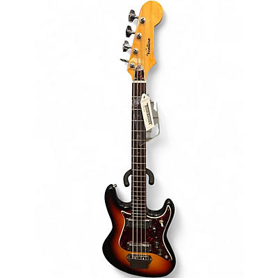 Used 1970s Ventura Double Cutaway Sunburst Electric Bass Guitar