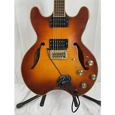 Used 1980s Daion Head Hunter 555 Sunburst Hollow Body Electric Guitar