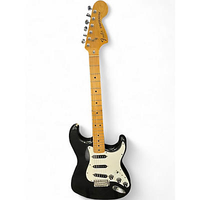 Used 1980s Fender International Colors Stratocaster  Black and White Solid Body Electric Guitar