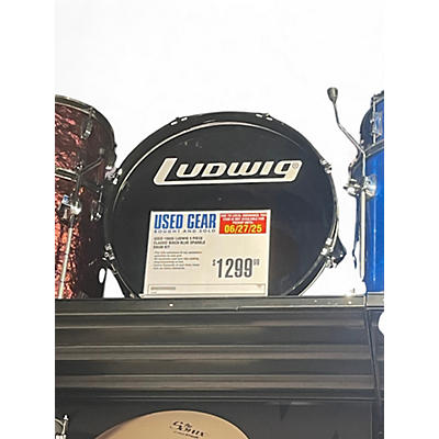 Used 1980s Ludwig 5 Piece Classic Birch Blue Sparkle Drum Kit
