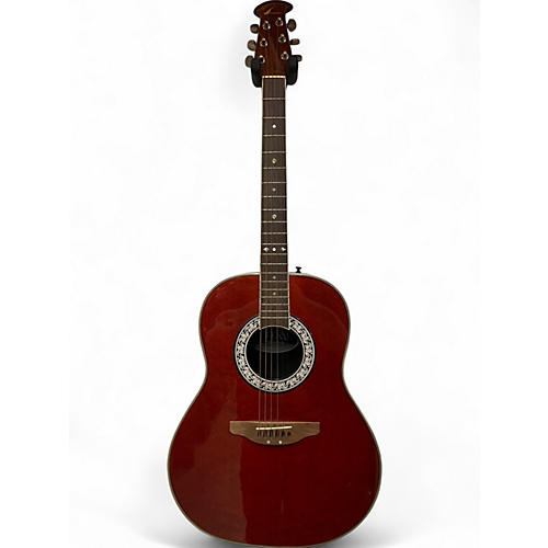 Used 1980s Ovation 1317 Ultra Burgundy Acoustic Guitar Burgundy