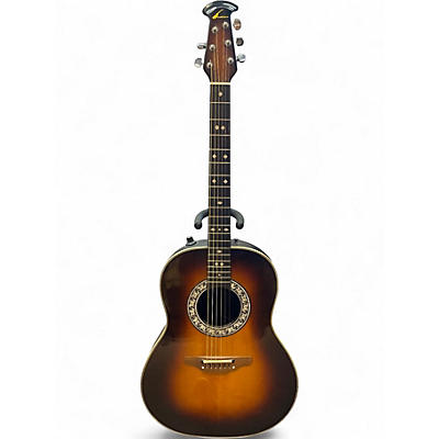 Used 1980s Ovation 1612 Custom Balladeer 3 Color Sunburst Acoustic Electric Guitar