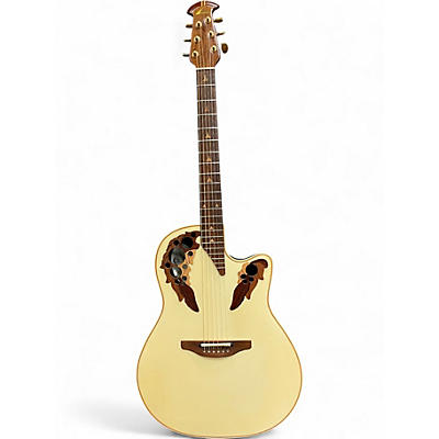 Used 1980s Ovation 1868 ELITE Antique White Acoustic Guitar