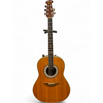 Used 1980s Ovation Ultra series 1517 Natural Acoustic Electric Guitar