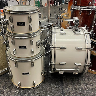 Pearl Used 1980s Pearl 4 piece 80's 4 Piece Kit White Drum Kit