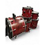 Used 1980s Pearl 5 Piece 80s Kit Red to Black Fade Drum Kit Red to Black Fade