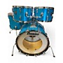 Used 1980s Premier 4 Piece Crown Chromatic Blue Drum Kit Chromatic Blue