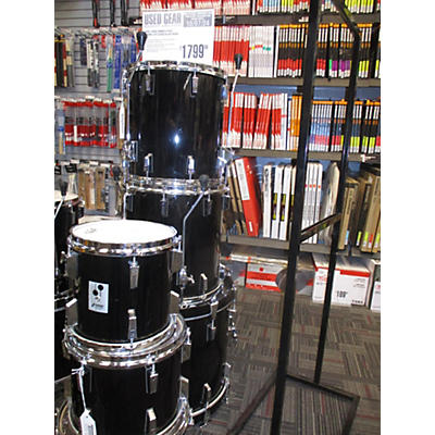 SONOR Used 1980s SONOR 6 piece Phonic Lite Gloss Black Drum Kit