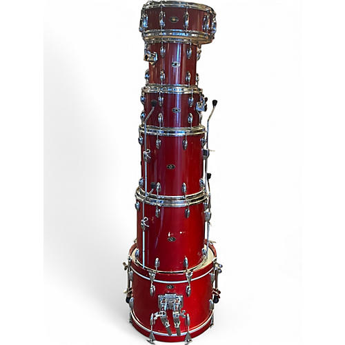 Used 1980s Slingerland 6 Piece 6 PIECE DRUM SET RED Drum Kit RED