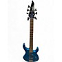 Used 1980s Squier 5 String Blue Electric Bass Guitar Blue
