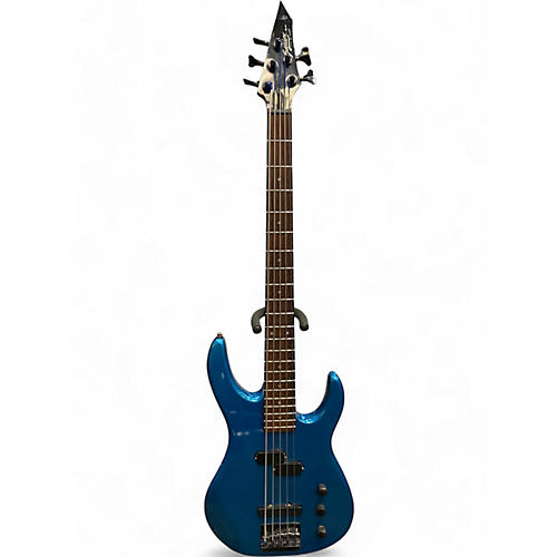 Squier Used 1980s Squier Hm Bass V Metallic Blue Electric Bass Guitar Metallic Blue