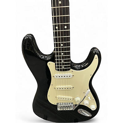 Used 1980s Squier STRATOCASTER SILVER LABEL Black Solid Body Electric Guitar