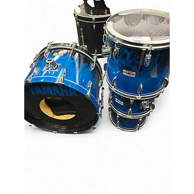Used 1980s Yamaha 4 Piece 8000 Blue Flame Drum Kit