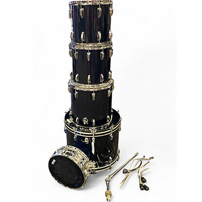 Used 1981 Ludwig 5 Piece Classic Maple Cortex Black Drum Kit