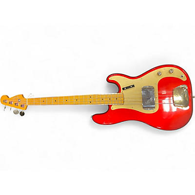 Used 1986 Fender p bass red and gold Electric Bass Guitar