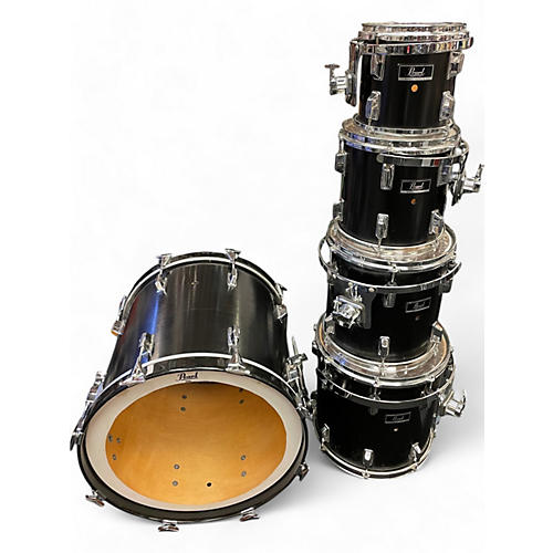 Pearl Used 1988 Pearl 5 Piece Vintage 1980's Keller Shell Jet Black Drum Kit Jet Black