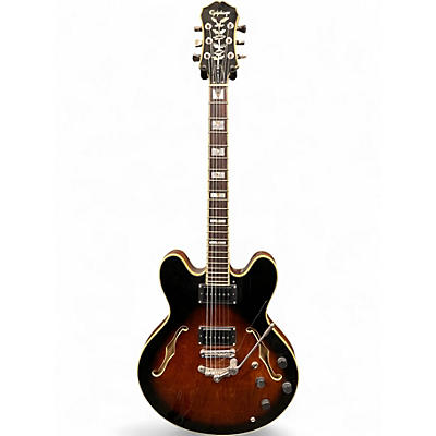 Used 1990 Epiphone Sheraton Vintage Sunburst Hollow Body Electric Guitar