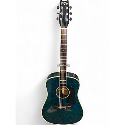 Used 1990 Washburn D12/YBL BLUE MARBLE Acoustic Guitar