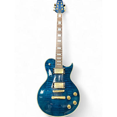 Used 1990s Aria Pro Ii PE-DLX Blue Solid Body Electric Guitar