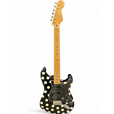 Used 1990s Fender Artist Series Buddy Guy Stratocaster Black With White Polka Dots Solid Body Electric Guitar