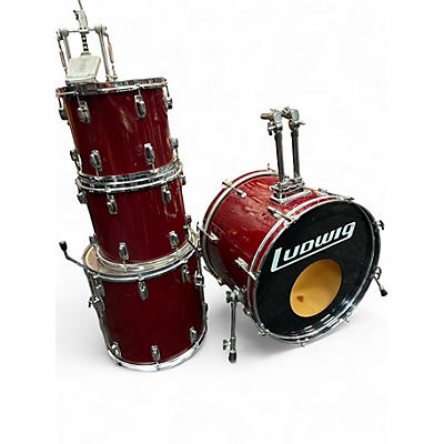 Used 1990s Ludwig 4 Piece Rocker Red Drum Kit