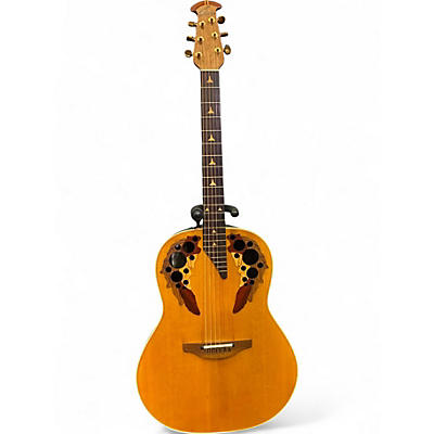 Used 1990s Ovation 1718 Elite Natural Acoustic Electric Guitar