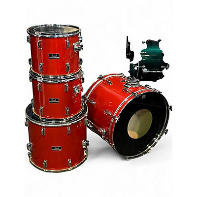 Used 1990s Pearl 4 Piece Export Series  Hot Red Drum Kit