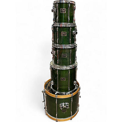 Used 1990s Pearl 5 Piece Export Trans Green Drum Kit