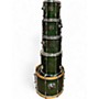 Used 1990s Pearl 5 Piece Export Trans Green Drum Kit Trans Green
