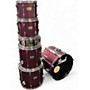 Used 1990s Pearl 6 Piece Export Pro Series Raspberry Lacquer Drum Kit Raspberry Lacquer