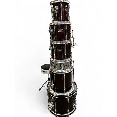 Used 1990s Pearl 6 Piece Export Wine Red Drum Kit