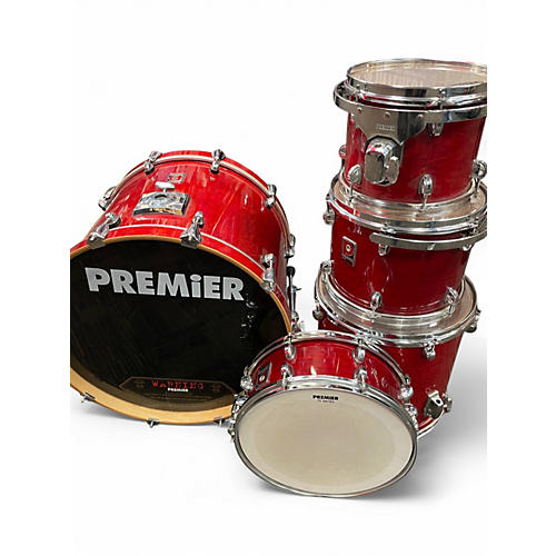 Used 1990s Premier 5 Piece XPK Red Drum Kit Red