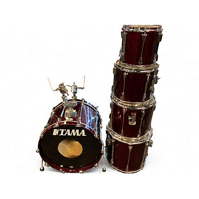 Used 1990s TAMA 5 Piece Granstar Cherry Red Drum Kit