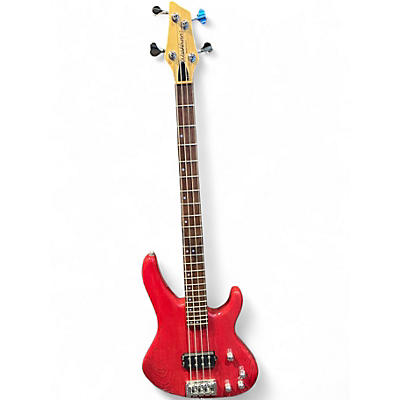 Used 1990s Washburn XB-900 Trans Red Electric Bass Guitar