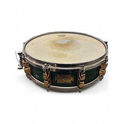 Used 1990s Yamaha 14X4 MIJ Maple Custom Emerald Green Drum
