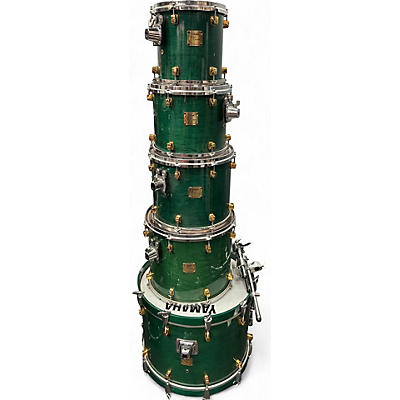Used 1990s Yamaha 5 Piece MIJ Maple Custom Emerald Green Drum Kit