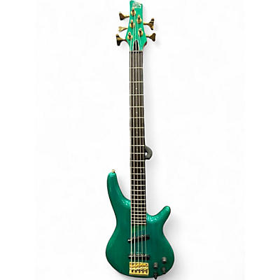 Used 1992 Ibanez SR895 Turquoise Electric Bass Guitar